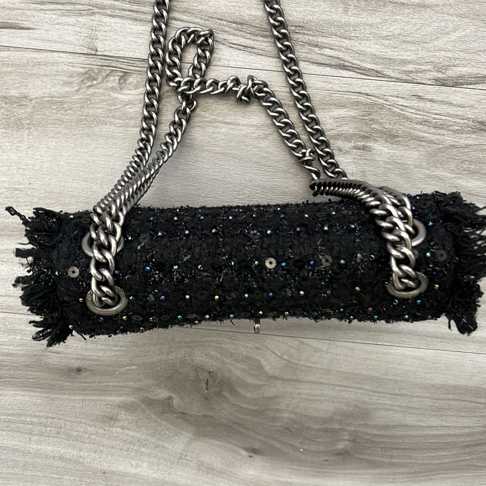 HP 🖤NWOT🖤Kurt Geiger London The Brixton Tweeds Bag Black - Picture 8 of 17